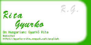 rita gyurko business card